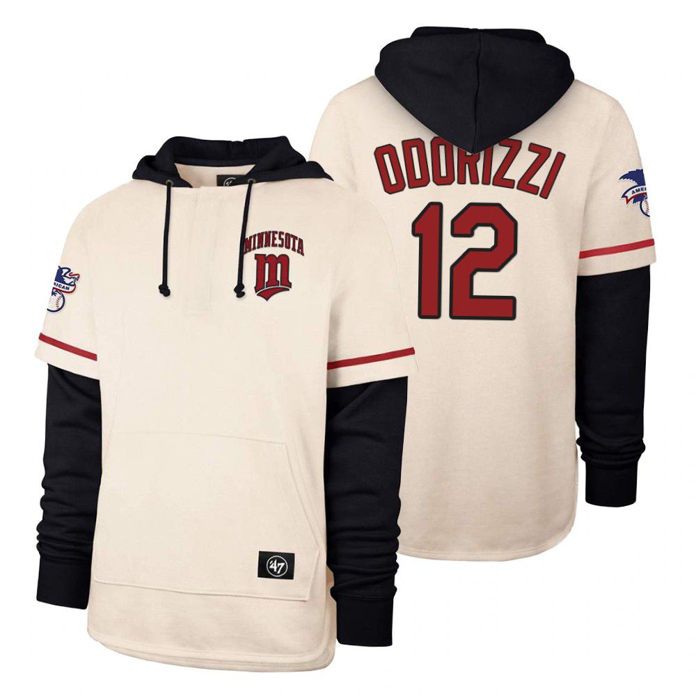 Men Minnesota Twins #12 Odorizzi Cream 2021 Pullover Hoodie MLB Jersey->minnesota twins->MLB Jersey